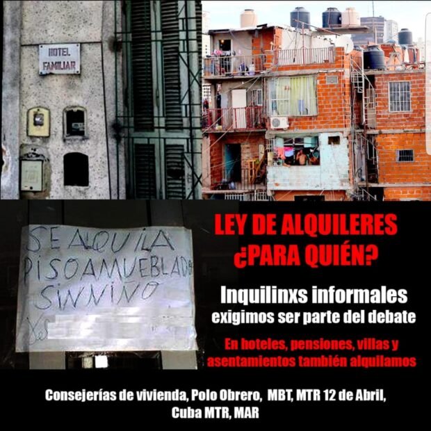 LEY DE ALQUILERES EN EL SENADO: INQUILINXS INFORMALES EXIGIMOS PARTICIPAR DEL DEBATE